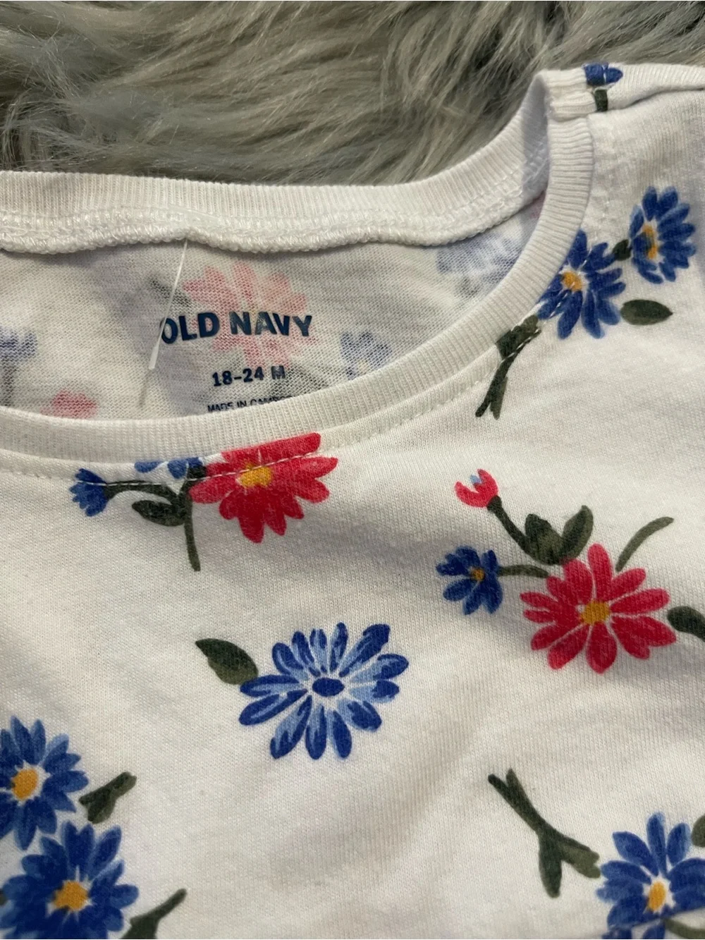 Cute baby girl dress white with blue and red flowers #2788